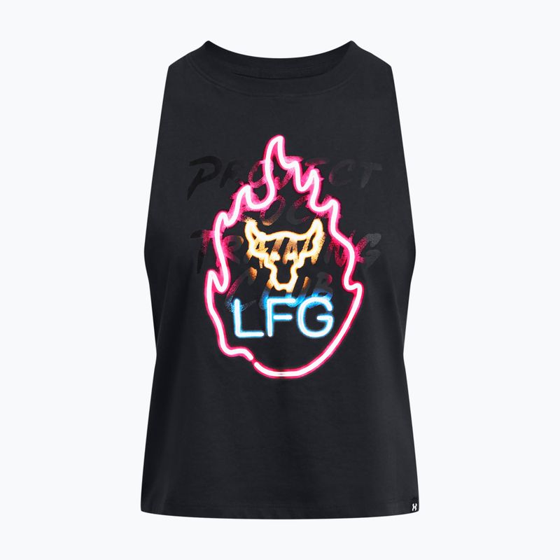 Under Armour Project Rock Neon Flame Tank negru/negru, pentru femei, pentru antrenament 3