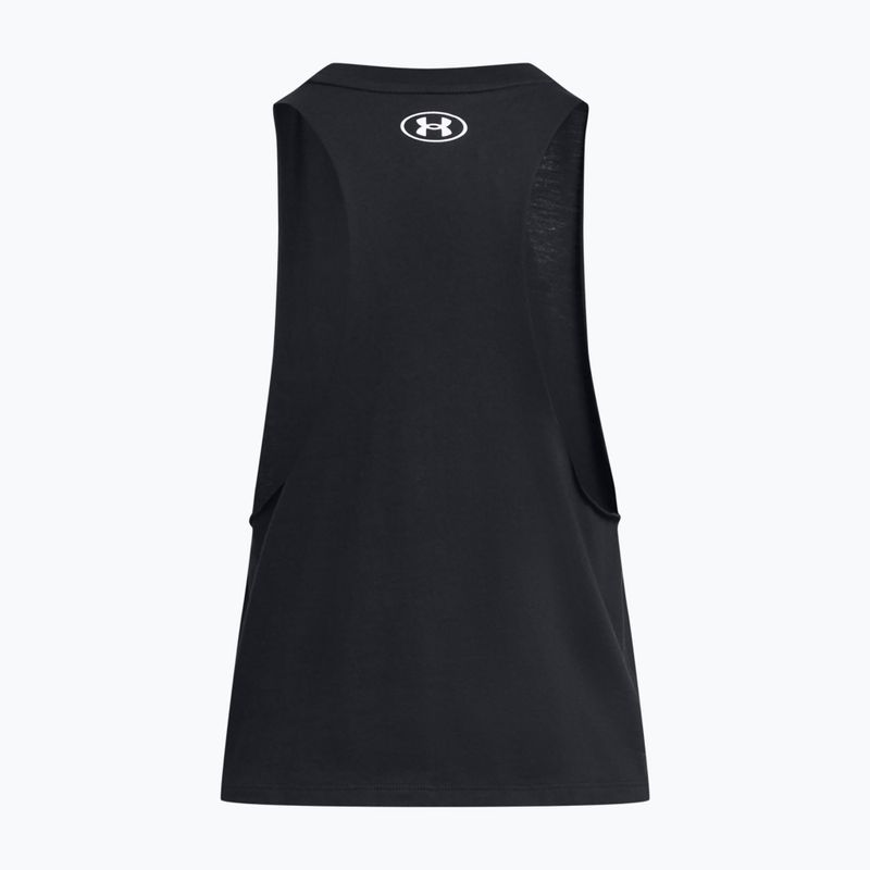 Under Armour Project Rock Neon Flame Tank negru/negru, pentru femei, pentru antrenament 4