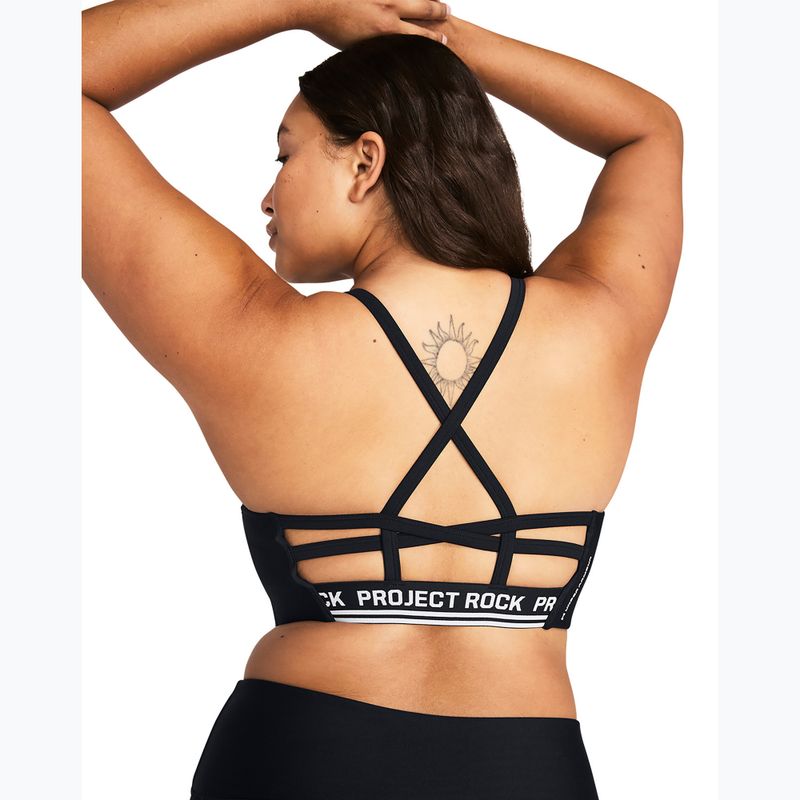 Sutien fitness Under Armour Project Rock All Train Crossback black/white 2
