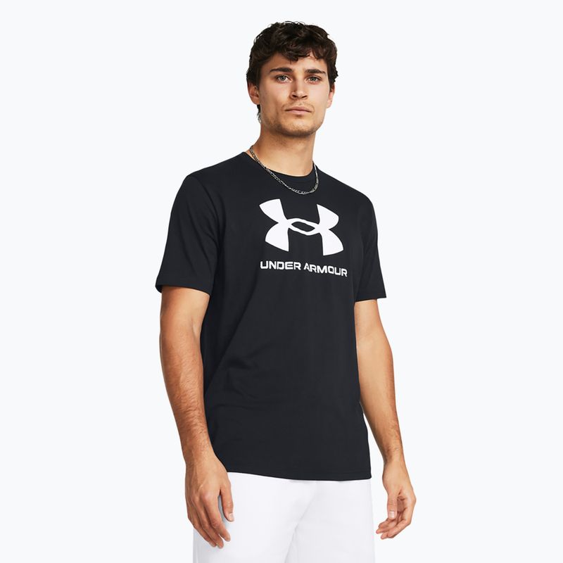 Tricou Under Armour Sportstyle Logo Update negru/alb pentru bărbați