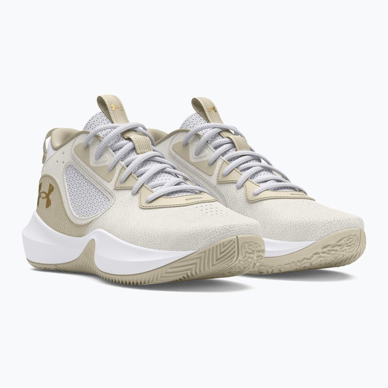 Încălțăminte de baschet Under Armour Lockdown 6 white/silt/metallic gold 8