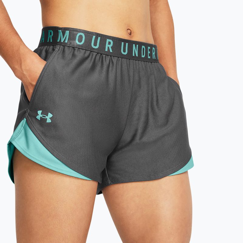 Pantaloni scurți pentru femei Under Armour Play Up 3.0 castlerock/radial turquoise/radial turquoise 4