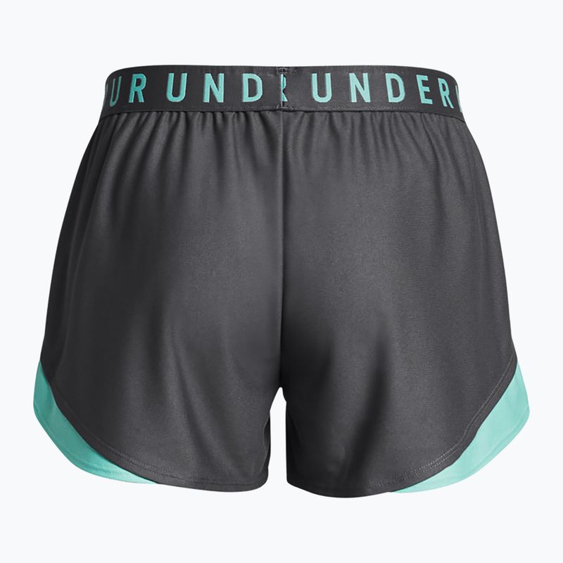 Pantaloni scurți pentru femei Under Armour Play Up 3.0 castlerock/radial turquoise/radial turquoise 6