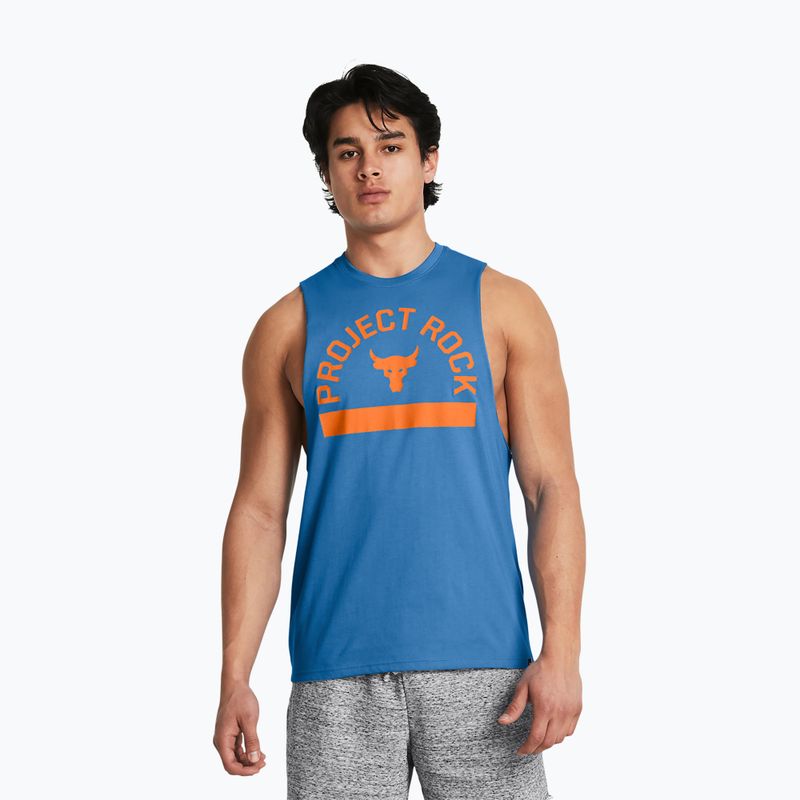 Longsleeve de antrenament pentru bărbați Under Armour Project Rock Payoff Graphic viral blue/atomic/black