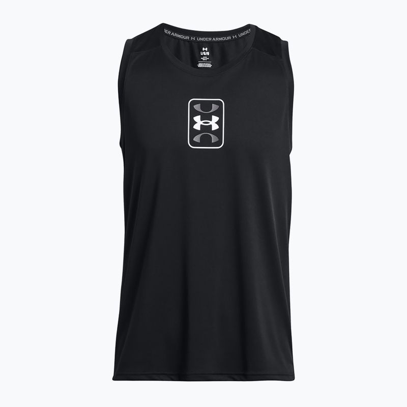 Tricou de baschet pentru bărbați Under Armour Baseline Performance Tank negru/negru/alb