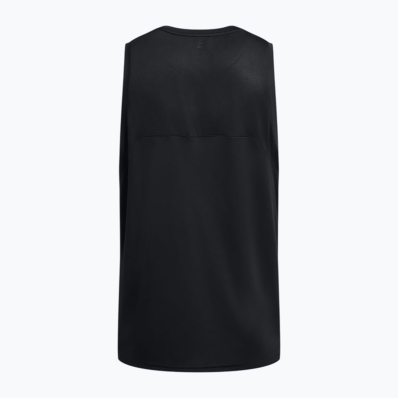 Tricou de baschet pentru bărbați Under Armour Baseline Performance Tank negru/negru/alb 2