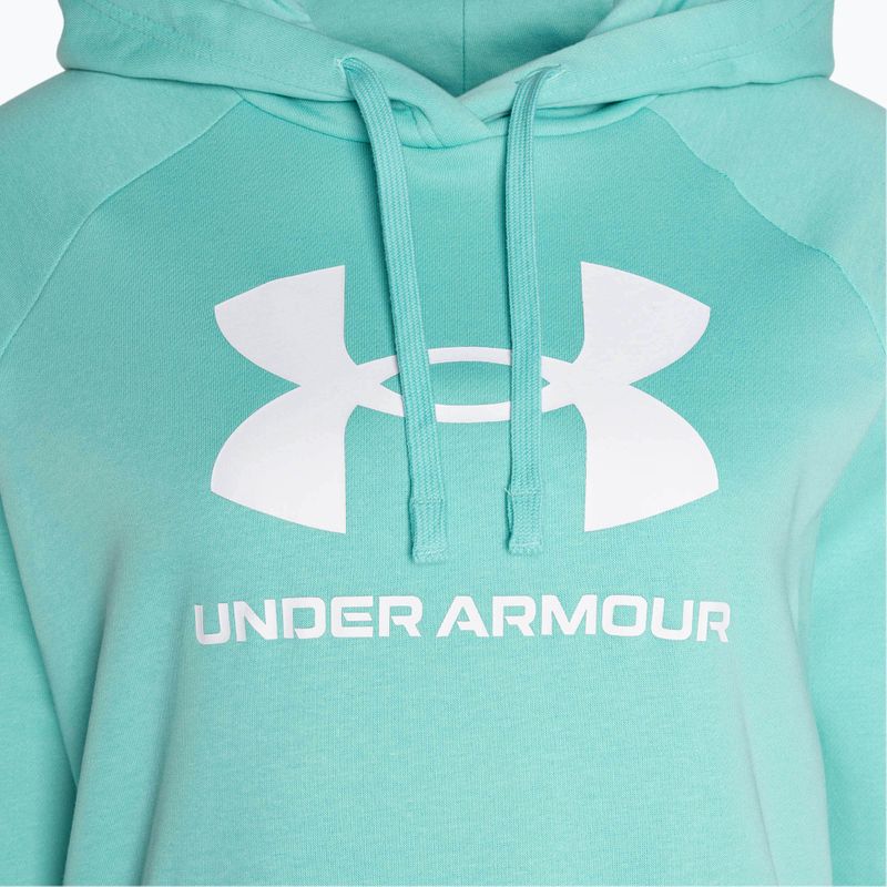 Bluză pentru femei Under Armour Rival Fleece Big Logo Hoody radial turquoise/white 6