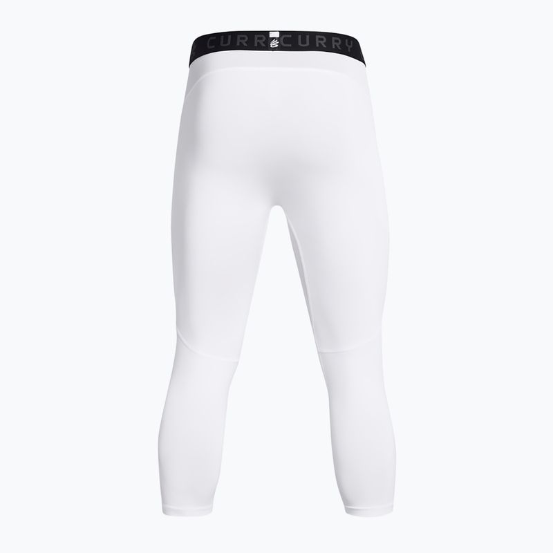 Under Armour Curry Brand 3/4 alb/alb/negru jambiere de antrenament pentru bărbați 2