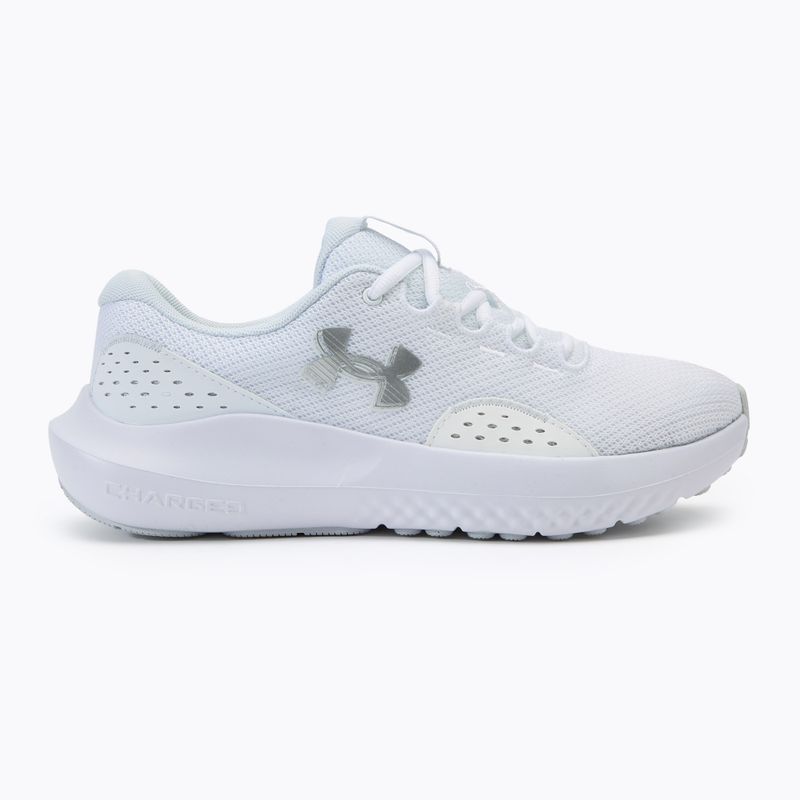 Under Armour Charged Surge 4 pantofi de alergare pentru femei alb/gri/argint metalic 2