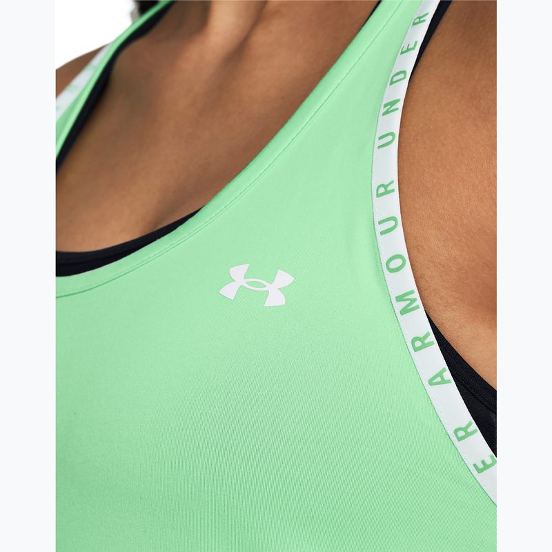 Tank top de antrenament pentru femei Under Armour Knockout Tank matrix green/white 3