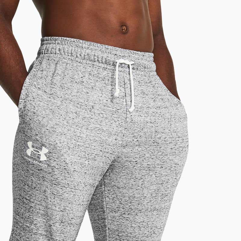 Pantaloni pentru bărbați Under Armour Rival Terry Jogger mod gray light heather/onyx white 4