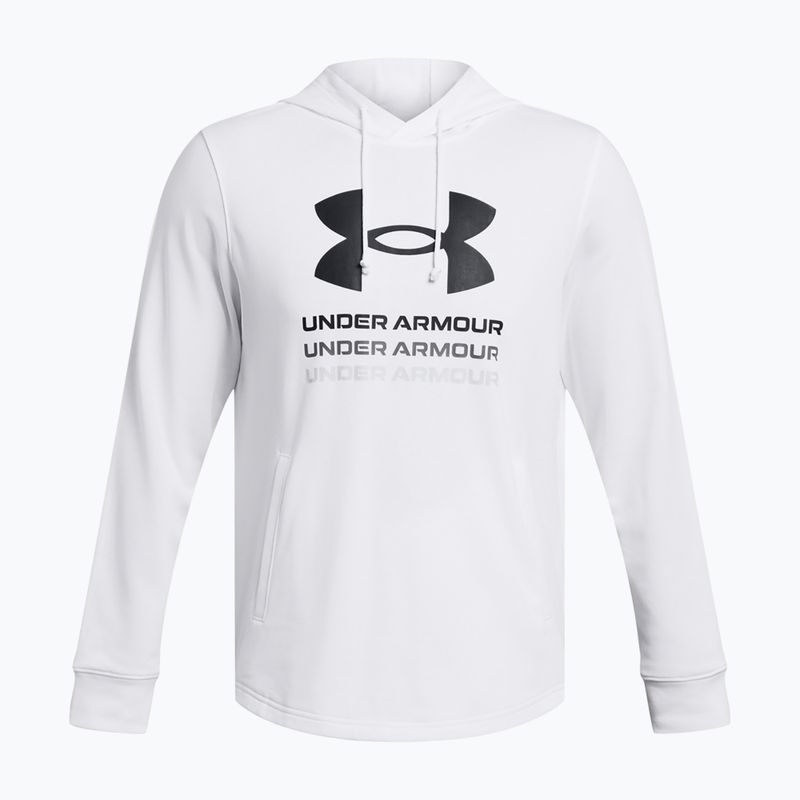 Bluză pentru bărbați Under Armour Rival Terry Graphic Hood white/black 3