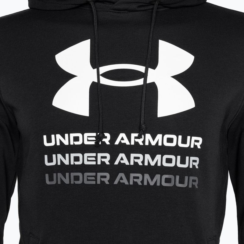 Bluză pentru bărbați Under Armour Rival Terry Graphic Hood black/castlerock 3