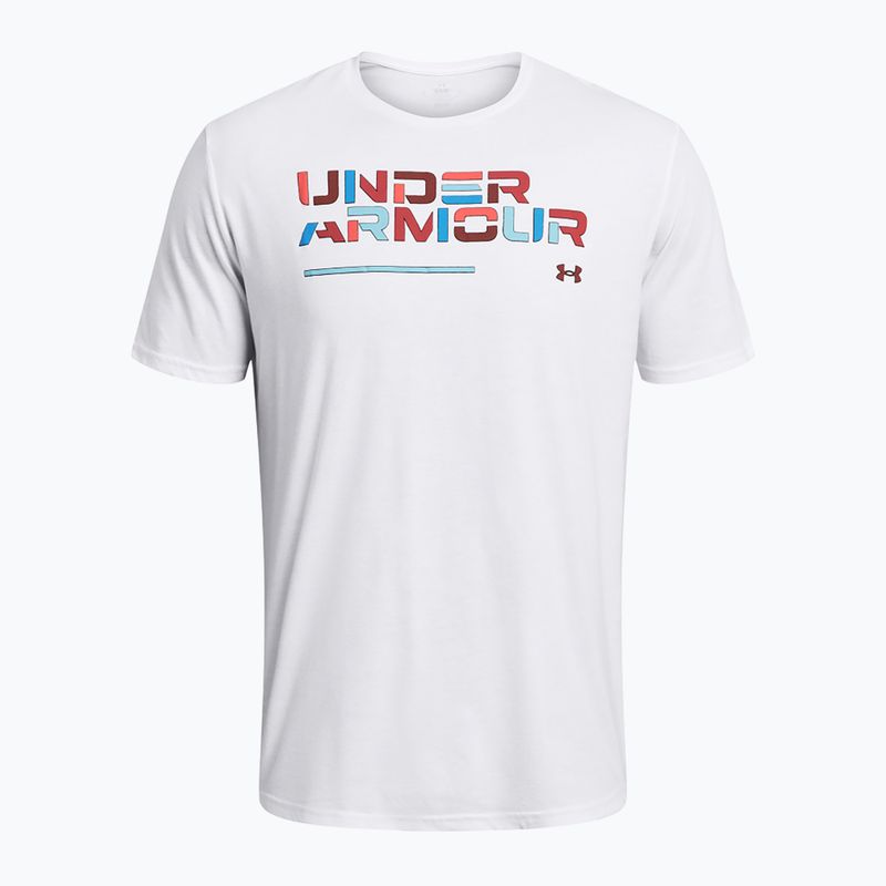 Tricou pentru bărbați Under Armour Colorblock Wordmark white/black 3