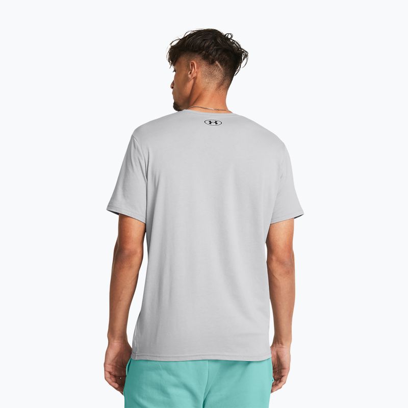 Tricou pentru bărbați Under Armour Colorblock Wordmark mod gray/black 2