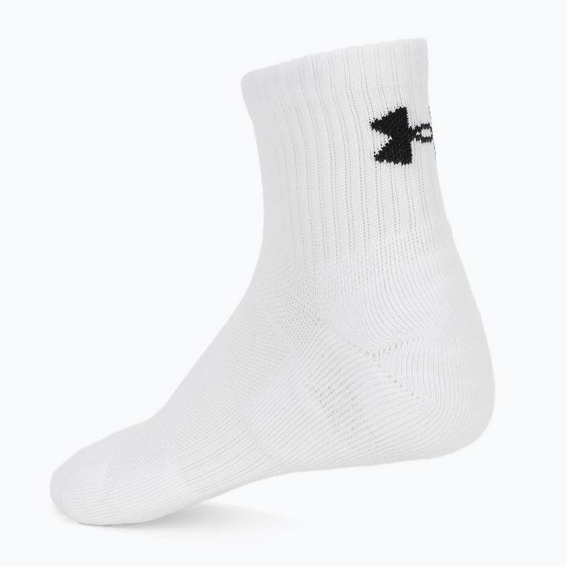 Șosete Under Armour Training Cotton Quarter 3 perechi white/white/black 2