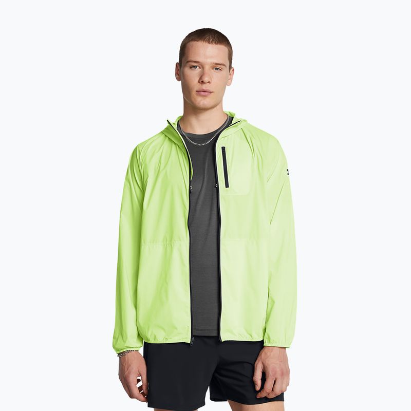 Jachetă de alergare Under Armour Launch Lightweight morph verde/tetra gri/negru pentru bărbați