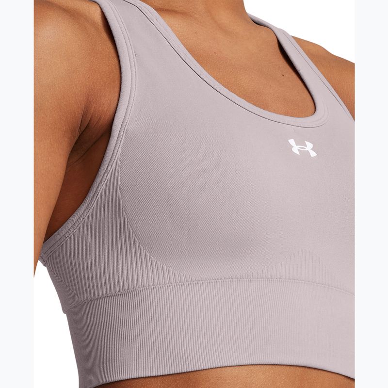 Sutien de antrenament Under Armour Vanish Seamless Mid Branded tetra gri/alb 3