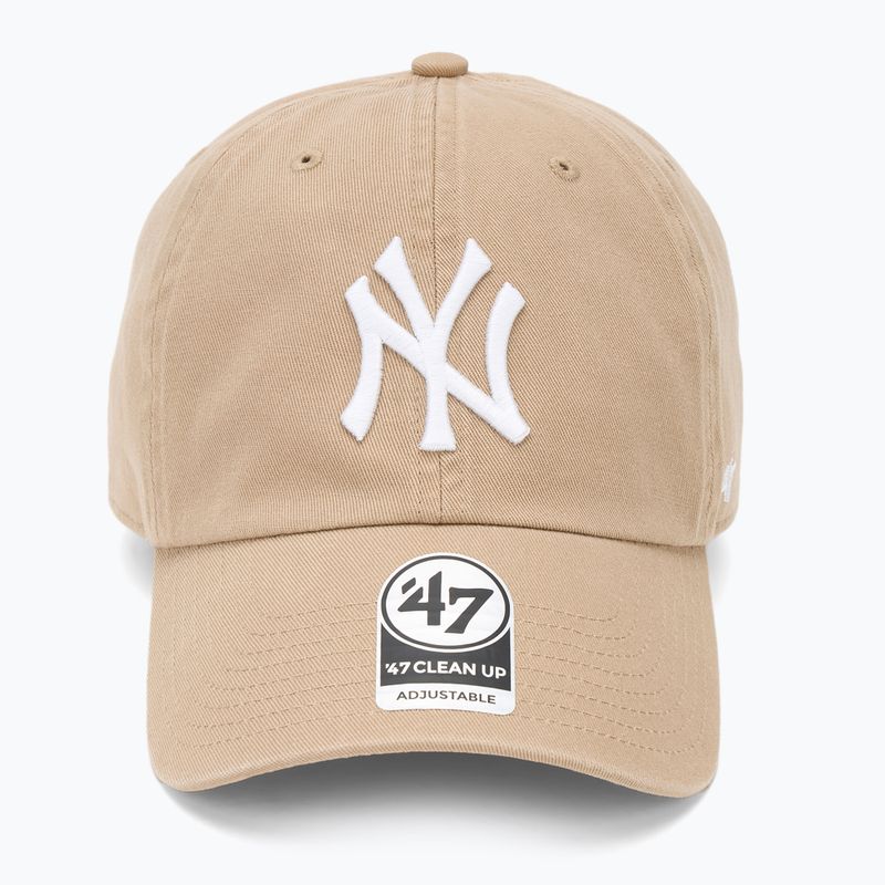 Șapcă 47 Brand MLB New York Yankees CLEAN UP W/No Loop Label khaki 2