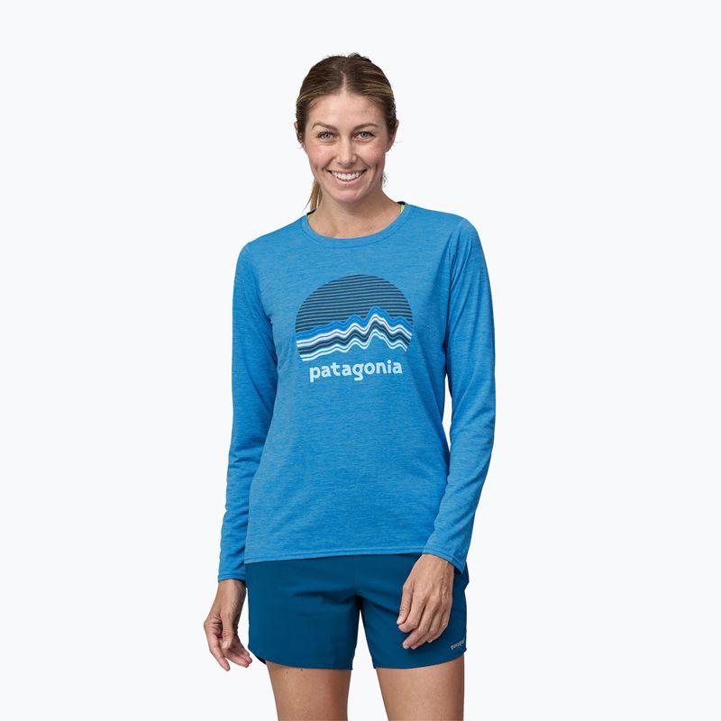 Longsleeve pentru femei Patagonia Cap Cool Daily Graphic Shirt ridge rise moonlight/vessel blue x-dye
