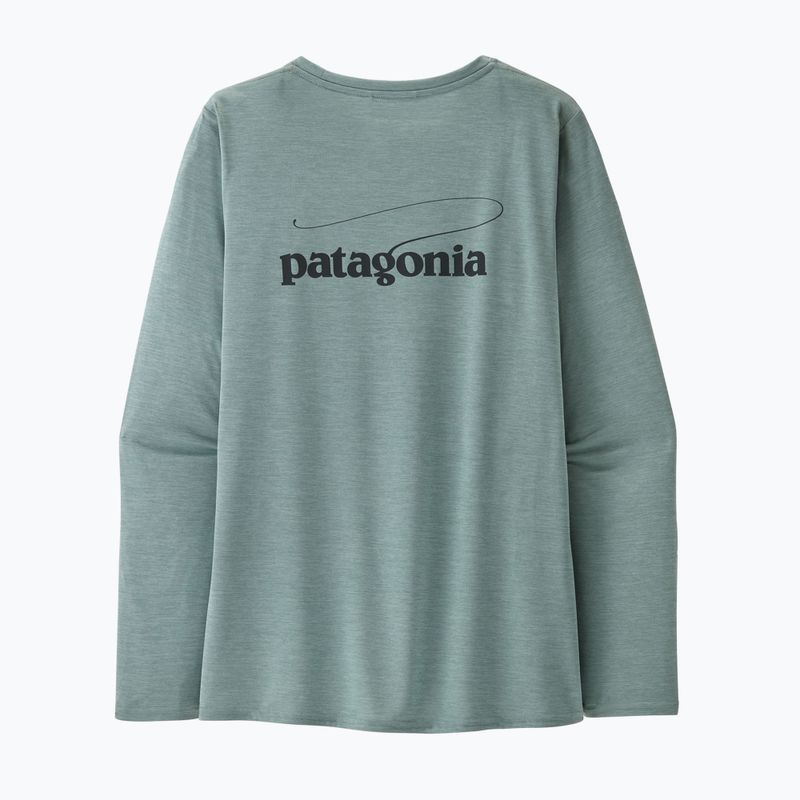 Longsleeve pentru femei Patagonia Cap Cool Daily Graphic Shirt - Waters casting logo/thermal blue x-dye