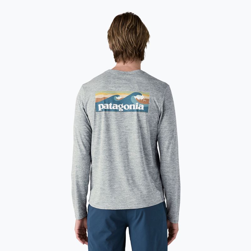 Longsleeve pentru bărbați Patagonia Cap Cool Daily Graphic Shirt-Waters boardshort logo abalone blue/feather grey 2