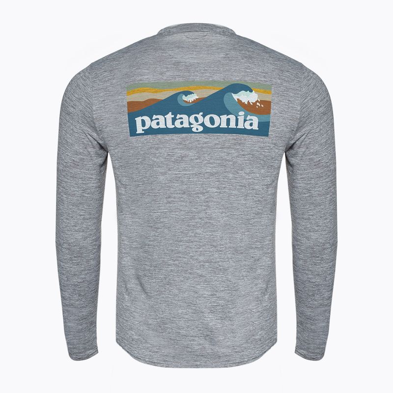 Longsleeve pentru bărbați Patagonia Cap Cool Daily Graphic Shirt-Waters boardshort logo abalone blue/feather grey 2