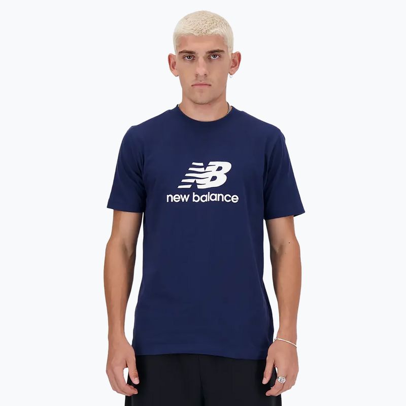 Tricou pentru bărbați New Balance Stacked Logo navy