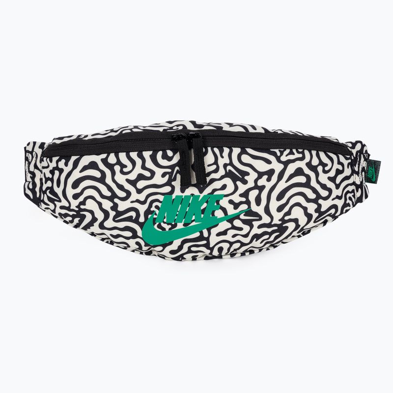 Borsetă Nike Heritage Waistpack 3 l black/coconut milk/stadium green