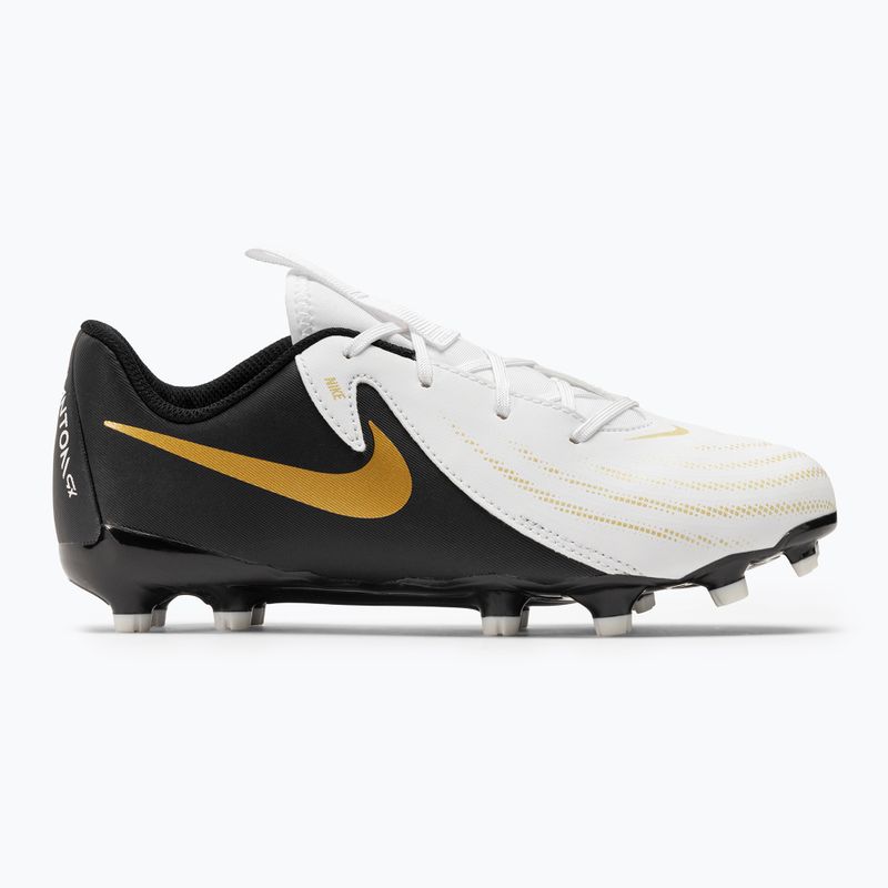 Încălțăminte de fotbal pentru copii Nike Phantom GX II Academy FG/MG Junior white/metallic gold coin/black 2