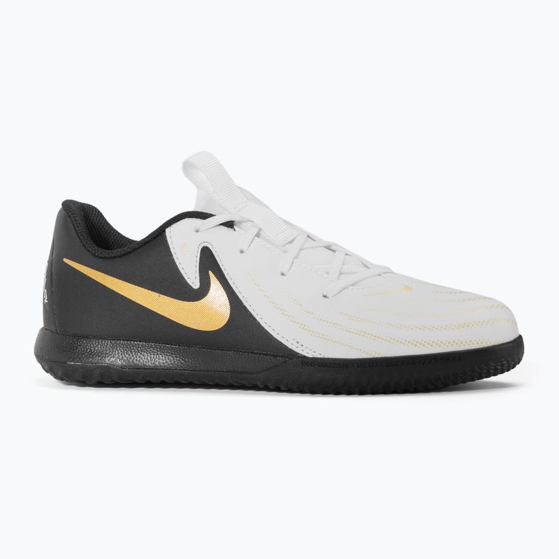 Încălțăminte de fotbal pentru copii Nike Phantom GX II Academy IC white/metallic gold coin/black 2