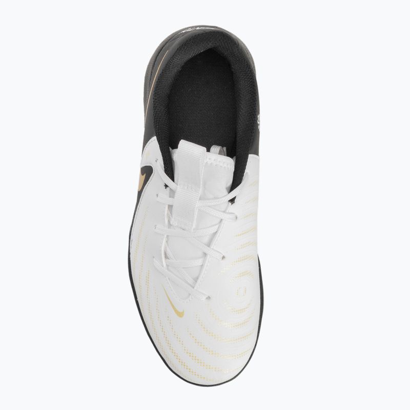 Încălțăminte de fotbal pentru copii Nike Phantom GX II Academy IC white/metallic gold coin/black 5