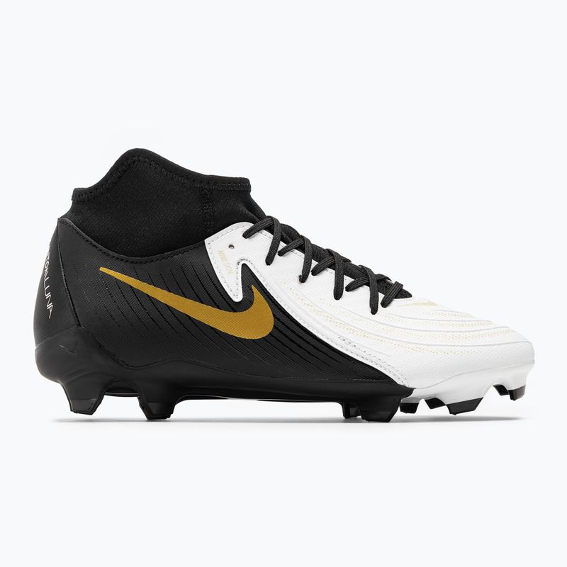 Încălțăminte de fotbal  Nike Phantom Luna II Academy FG/MG white / metallic gold coin / black 2