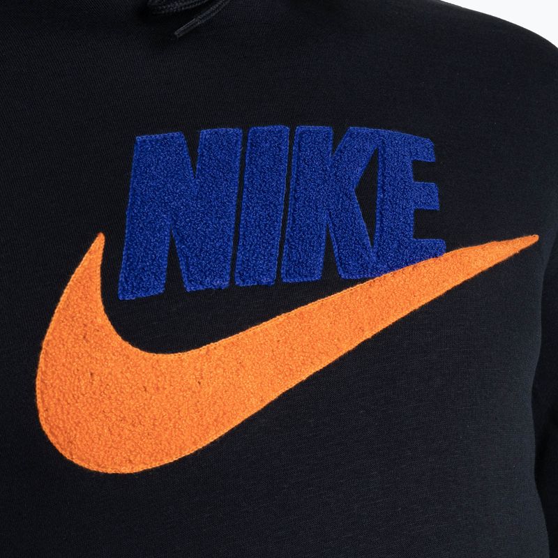 Bluză pentru bărbați Nike Club Fleece Hoodie black/safety orange 3