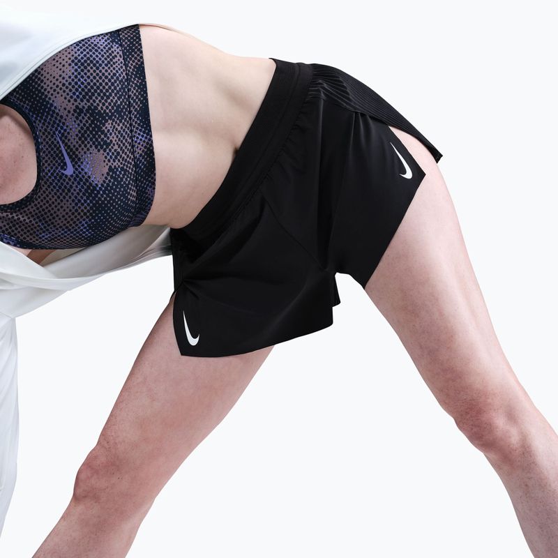 Pantaloni scurți de alergare pentru femei Nike AeroSwift Dri-Fit ADV Mid-Rise 3" black/white 5