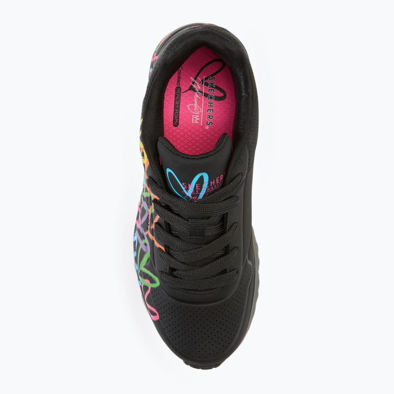 Încălțăminte pentru copii SKECHERS JGoldcrown Uno Lite Spread The Love black/multicolor 5