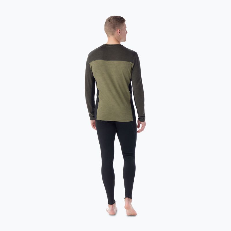 Bluză termică pentru bărbați Smartwool Classic Thermal Merino Base Layer Colorblock Crew Boxed moss 2