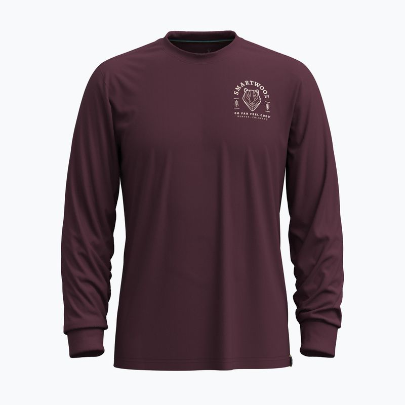 Longsleeve pentru bărbați Smartwool Bear Stare Graphic eggplant