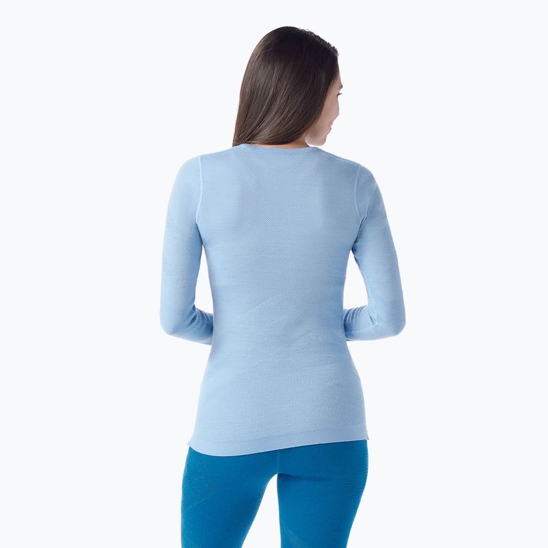 Bluză termică damă Smartwool Intraknit Thermal Merino Baselayer Crew serene blue/white 2