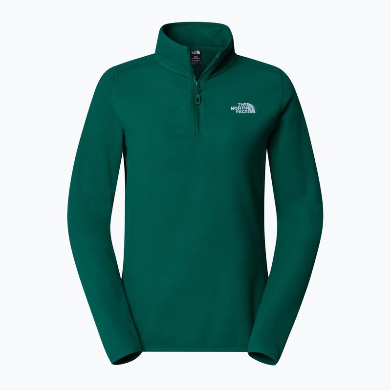 Hanorac pentru femei The North Face 100 Glacier 1/4 Zip evergreen