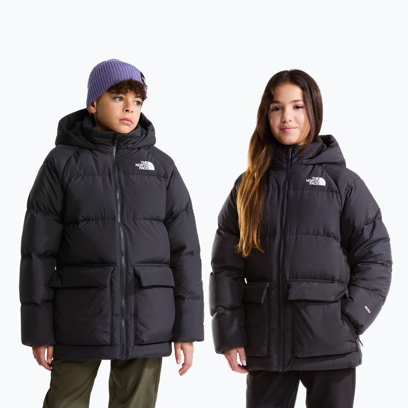 Geacă cu puf pentru copii The North Face Teen North Down Fleece Lined Short Parka tnf black 3