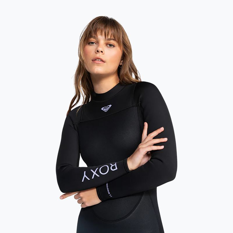 Costum de înot pentru femei ROXY 3/2 mm Prologue Back Zip Flock black 4