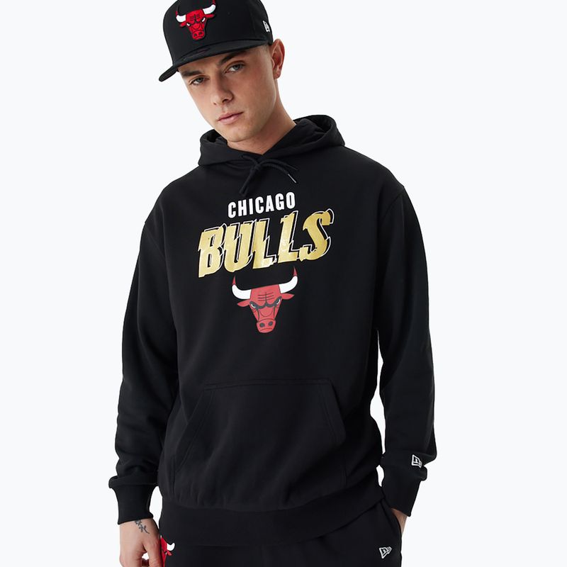 Bluză pentru bărbați New Era Team Script OS Hoody Chicago Bulls black 4