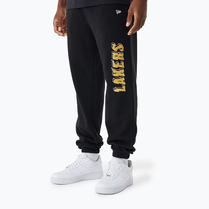 Pantaloni pentru bărbați New Era NBA Team Script Jogger Los Angeles Lakers black 2