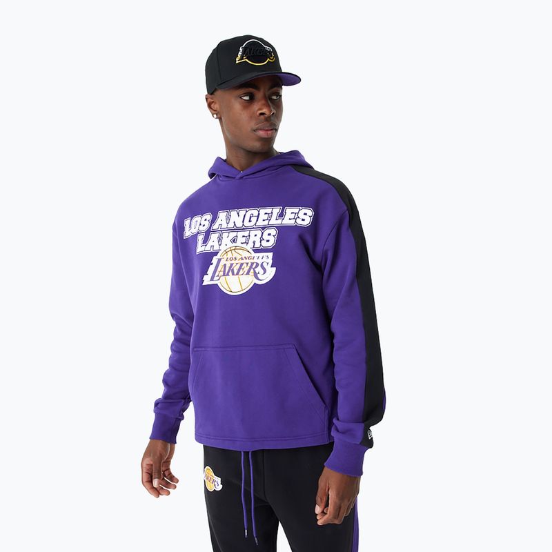 Bluză pentru bărbați New Era NBA Large Graphic OS Hoody Los Angeles Lakers purple