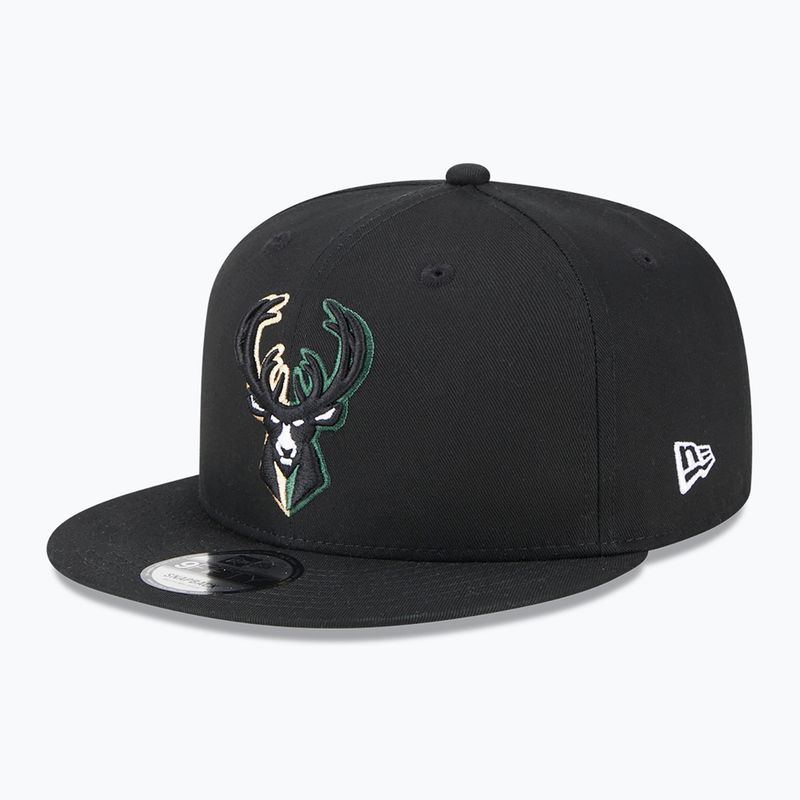 New Era Split Logo 9Fifty Milwaukee Bucks șapcă negru 2