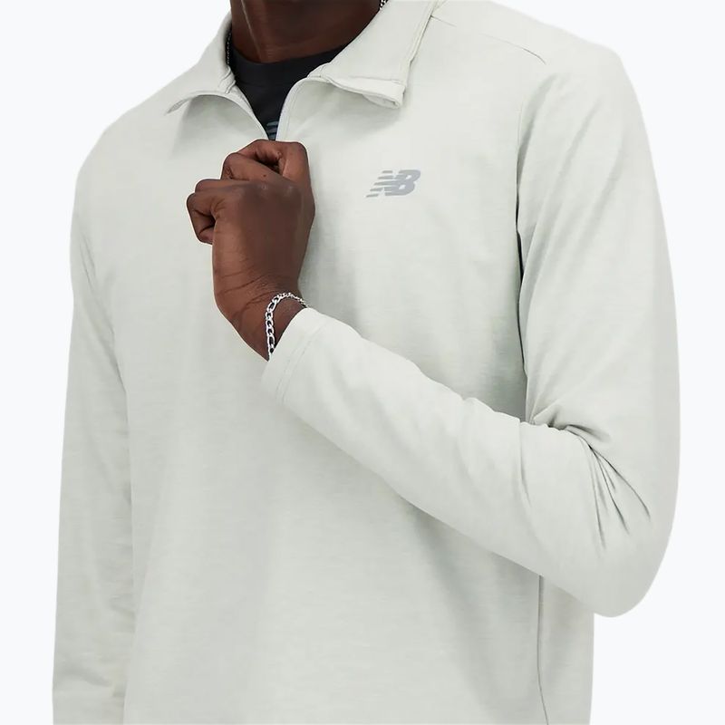 Bluză de alergare pentru bărbați New Balance Space Dye 1/4 Zip grey 5