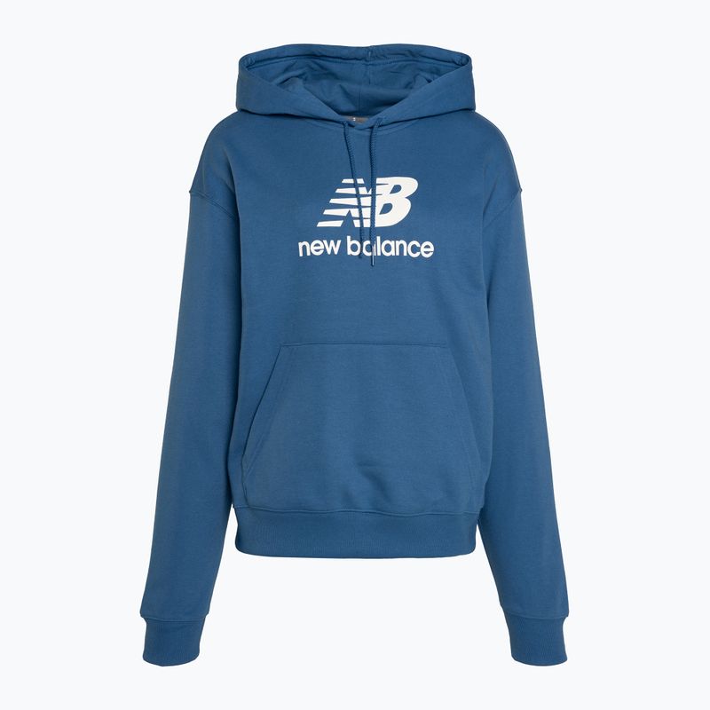 Bluză pentru femei New Balance French Terry Stacked Logo Hoodie blueagat 5