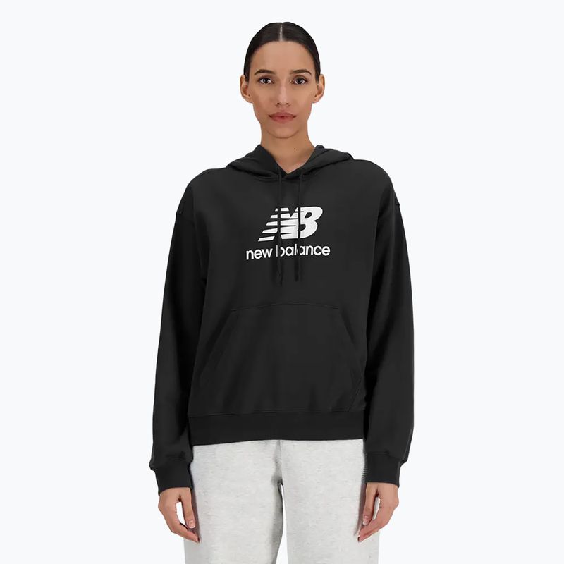 Bluză pentru femei New Balance French Terry Stacked Logo Hoodie black