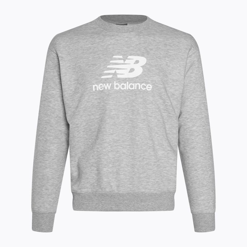 Bluză pentru bărbați New Balance Stacked Logo French Terry Crew athletic grey 3